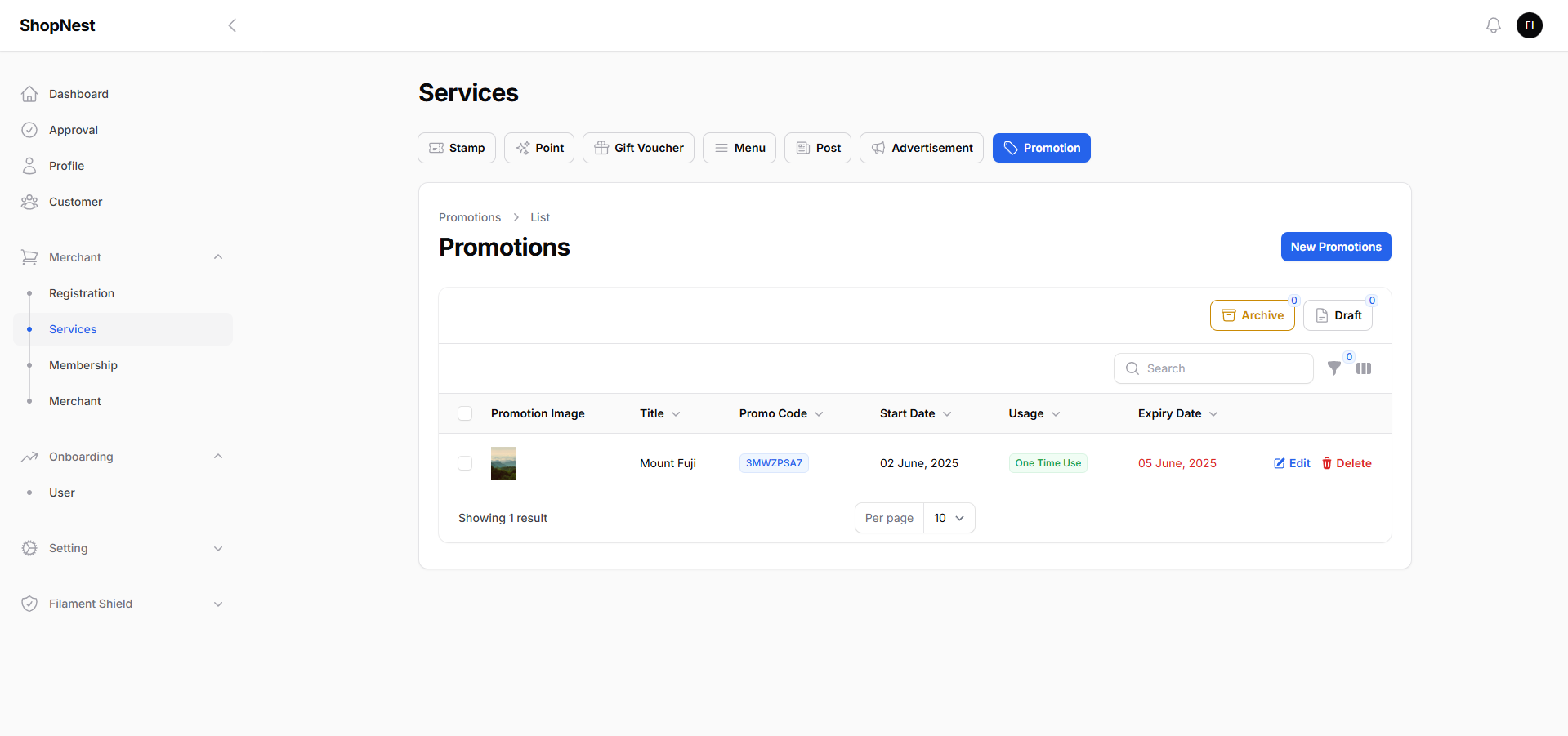 ShopNest Admin Dashboard