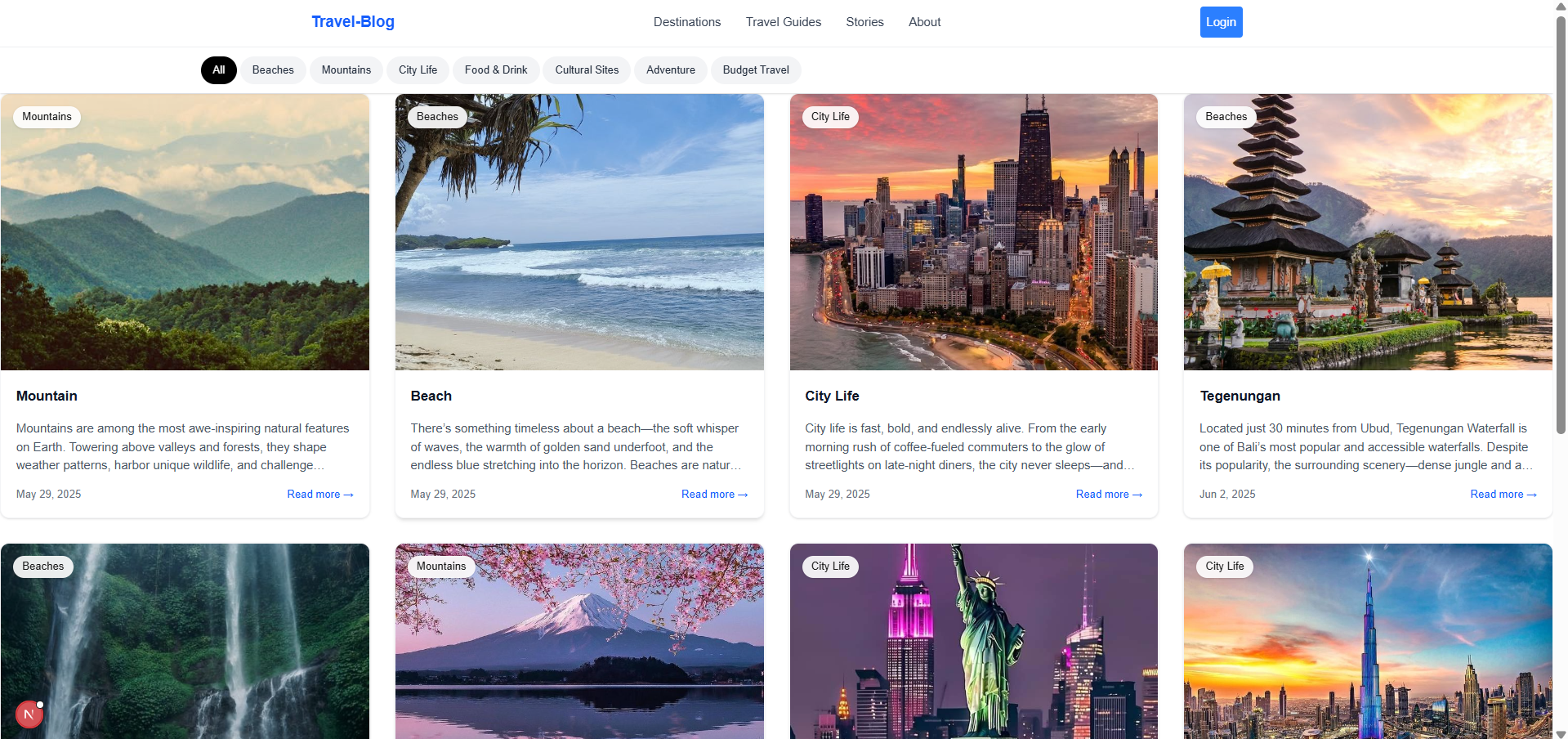 Travel Blog Website